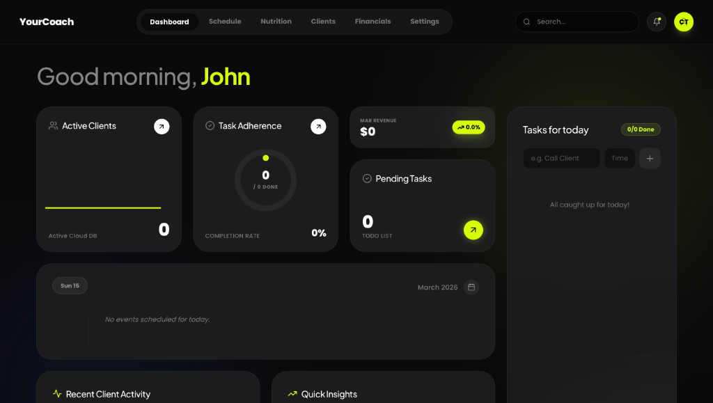 YourCoach Dashboard Preview